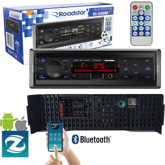 Imagem de Som Automotivo Roadstar Bluetooth/Micro SD/USB/FM/ISO/MP3/Aux Com Controle Remoto - RS2608BR