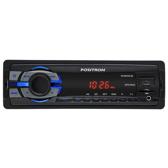 Imagem de Som Automotivo SP2210UB Media Receiver, MP3, USB, Leitor de Cartão, Entrada Auxiliar - Pósitron