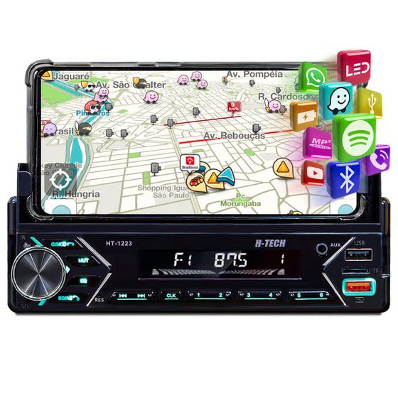 Som Automotivo Usb Bluetooth Sd C/ Suporte E Carrega Celular Menor preço em Som Automotivo Usb Bluetooth Sd C/ Suporte E Carrega Celular
