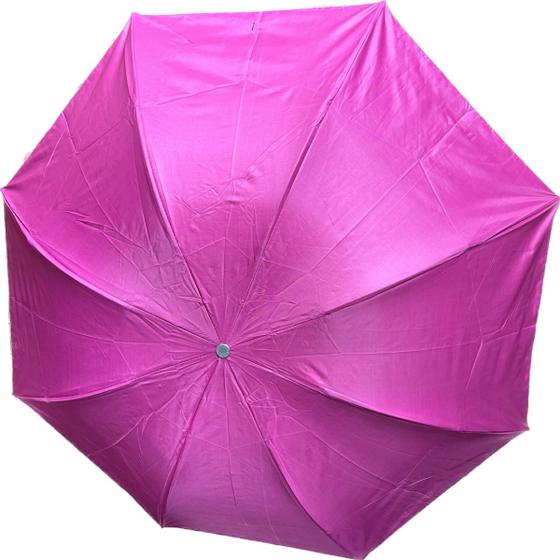 Imagem de Sombrinha Guarda Chuva De Bolsa Com Proteção Solar 8 Varetas na cor Rosa