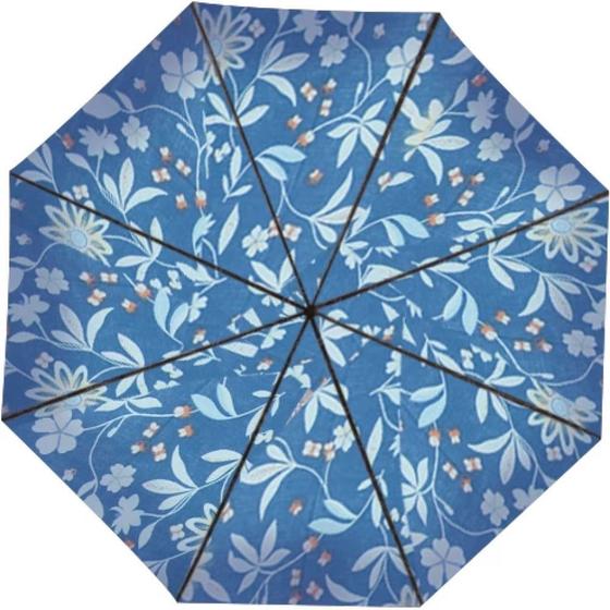 Imagem de Sombrinha Guarda Chuva Estampa Floral Azul 94cm Dobravel Bolsa - Stuf