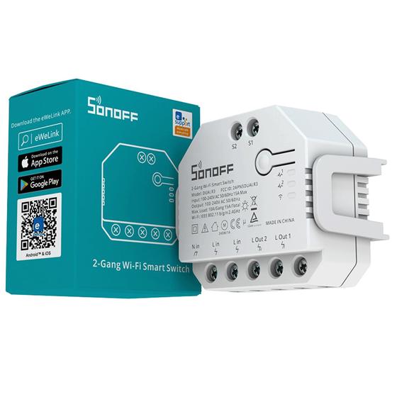 Sonoff Dual R3 Automação 2ch Wifi Motor Cortina Persiana C/ Medição Energia Menor preço em Sonoff Dual R3 Automação 2ch Wifi Motor Cortina Persiana C/ Medição Energia