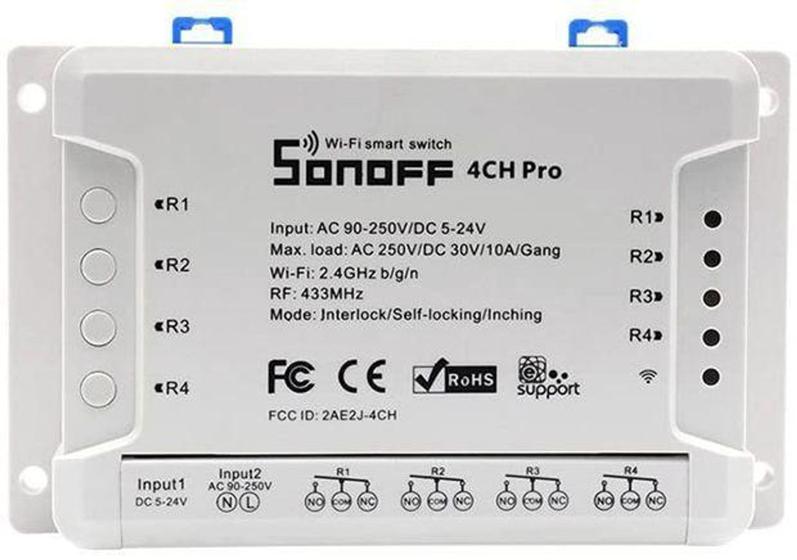 Imagem de Sonoff Pro 4 Canais R3 Interruptor Wifi com RF 433mhz
