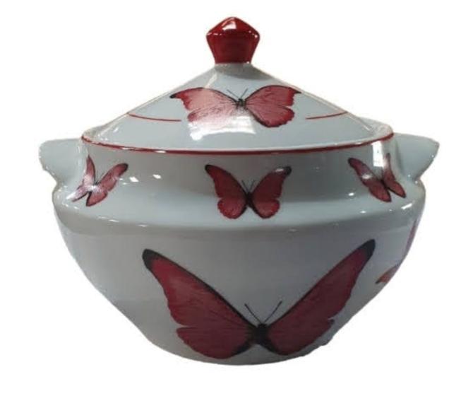 Imagem de Sopeira borboleta em porcelana  3 litros 