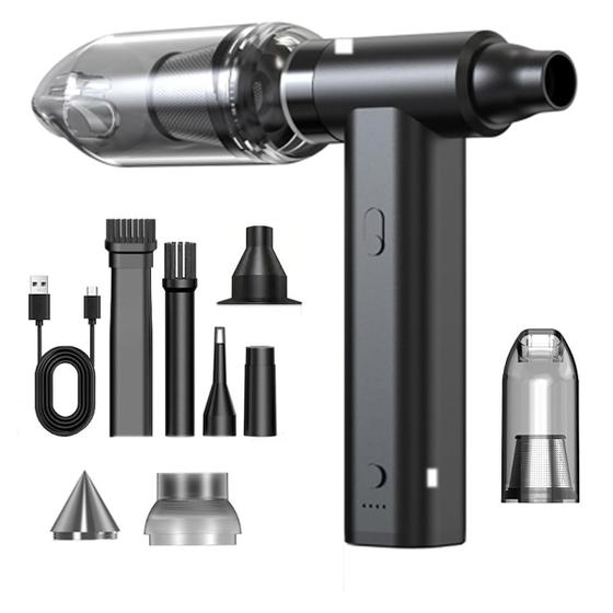 Imagem de Soprador Aspirador 120.000 RPM Turbo Jet Fan Sem Fio Bateria Recarregavel USB Controle de Velocidade Acende Fogo Lareira Limpa Teclado Computador Poei