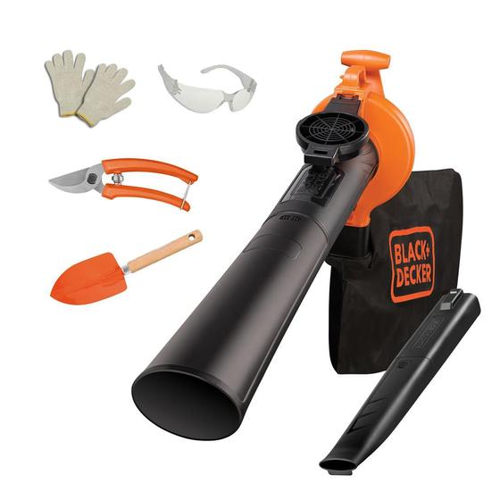 Soprador Aspirador triturador Black+Decker BV25 2500W + Acessórios Menor preço em Soprador Aspirador triturador Black+Decker BV25 2500W + Acessórios