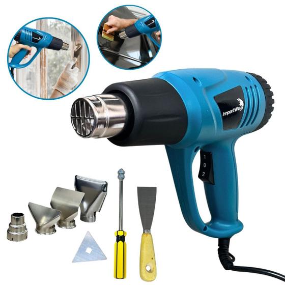 Imagem de Soprador Térmico Com Acessórios Azul 350c E 600c 2000w