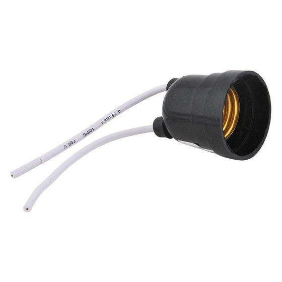 Imagem de Soquete Baquelite Termoplástico Preto E-27 Pendente com Rabicho Branco Thompson