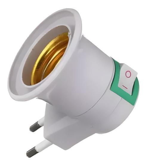 Imagem de Soquete Bocal E27 Adaptador Lâmpada E Botão Liga/desliga