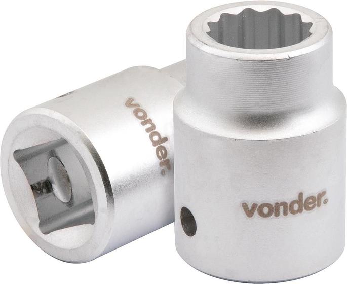 Imagem de Soquete estriado encaixe 3/4" 24mm curto cromo vanádio - Vonder