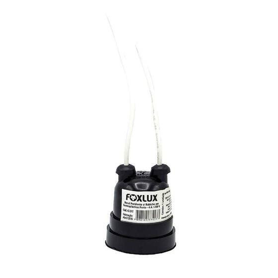 Imagem de Soquete Foxlux Pendente com Rabicho Nylon Preto Embalagem com 50 Unidades