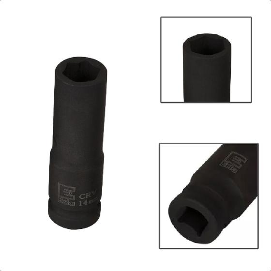 Imagem de Soquete Longo De Impacto Sextavado 14mm x 1/2'Pol Em Aço