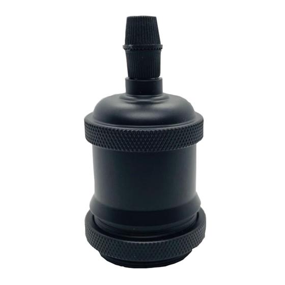 Imagem de Soquete p/ lampada E27 modelo vintage - Preto Fosco