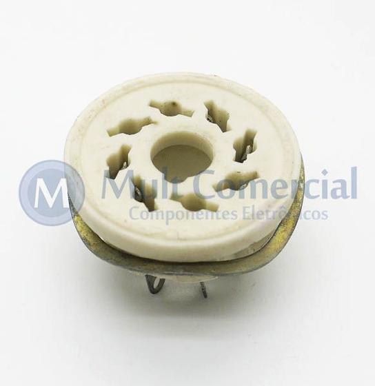 Imagem de Soquete para Válvula de 8 Pinos (Octal) Cerâmico com anel de Fixação (Solda Fio) - 8PINS