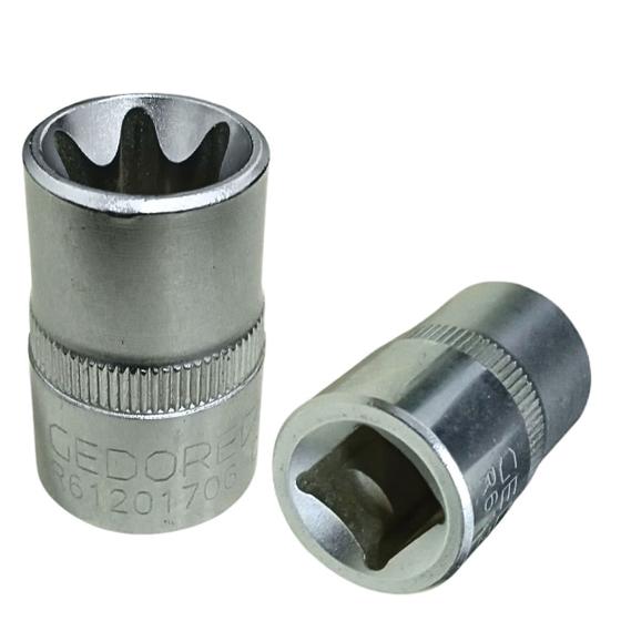 Imagem de Soquete Torx Femea E18 Encaixe 1/2" Curto Aço Cr-V GEDORE