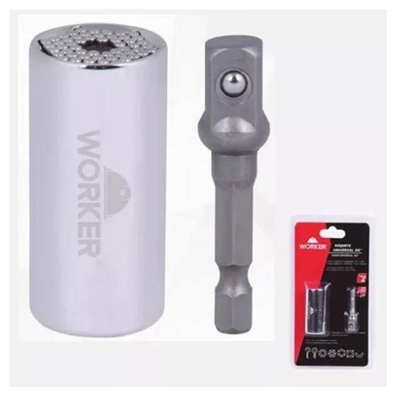 Imagem de Soquete Universal com Adaptador Worker 3/8'' 7-19mm