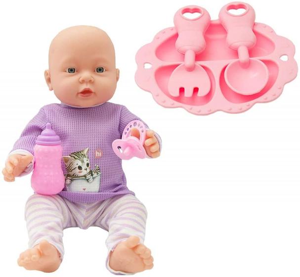 Imagem de SOTOGO 34 Peças Baby Doll Care Set Boneca Alimentação e Mudança de Acessórios Definir Acessórios de Boneca bebê em saco, sem boneca