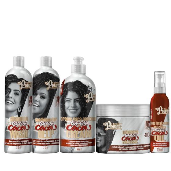 Imagem de Soul Power Coco e Cacau Sh 315ml + Cond 315ml + Masc 400ml + Cpp 500ml + Óleo 100ml