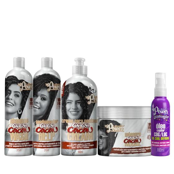 Imagem de Soul Power Coco e Cacau Sh 315ml + Cond 315ml + Masc 400ml + Cpp 500ml + Text Óleo 100ml