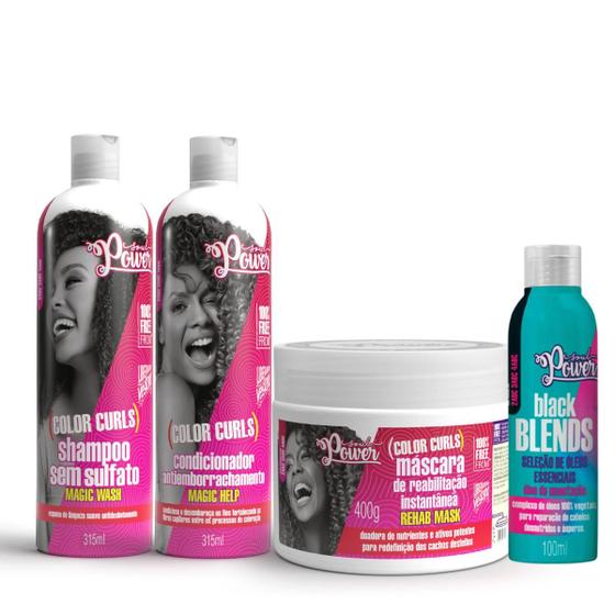 Imagem de Soul Power Color Curls Sh 315ml + Cond 315ml + Masc 400ml + Blends Óleo 100ml