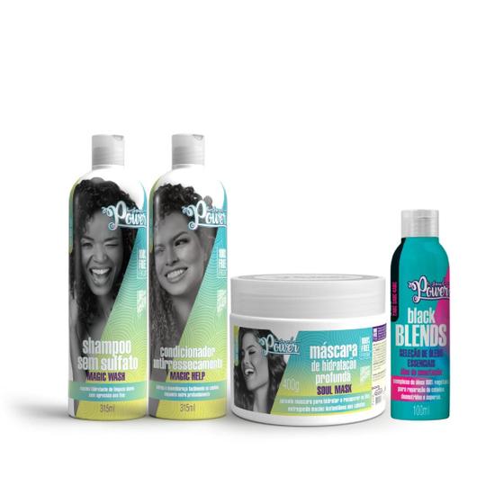 Imagem de Soul Power Curly Definition Sh 315ml + Cond 315ml + Masc Soul 400ml + Blends Óleo 100ml