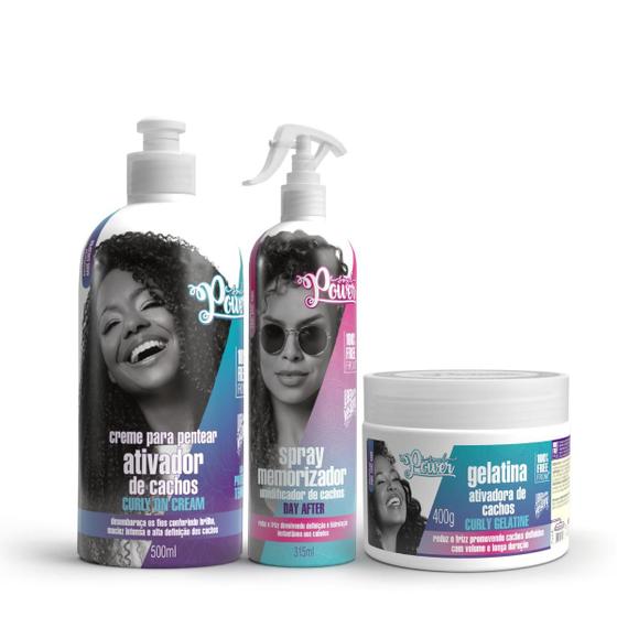 Imagem de Soul Power Curly On Cream Cpp 500ml + Day After 315ml + Gelatina 400g