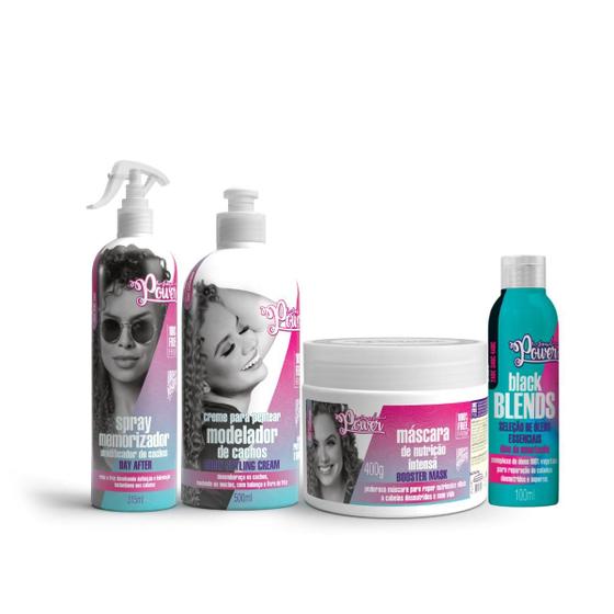 Imagem de Soul Power Curly Styling Cpp 500ml + Masc Booster 400ml + Day After 315ml + Blends Óleo 100ml