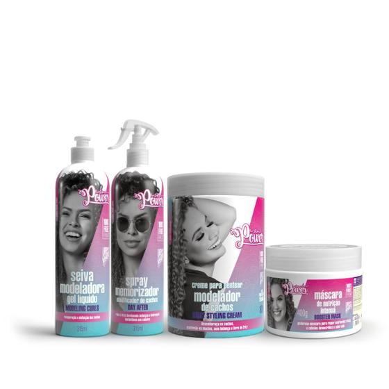 Imagem de Soul Power Curly Styling Cpp 800ml + Masc Booster 400ml + Day After 315ml + Seiva Gel 315ml