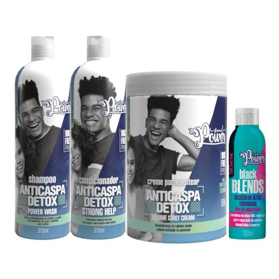 Imagem de Soul Power Detox Anticaspa Sh 315ml + Cond 315ml + Cpp 800ml + Blends Óleo 100ml