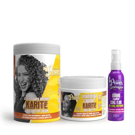 Imagem de Soul Power Karite Shea Masc 400ml + Cpp 800ml + Text Óleo 100ml