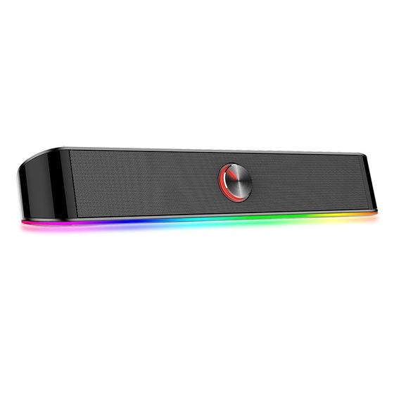 Soundbar Gamer Redragon Adiemus, 6W RMS, RGB, USB, 150Hz/20KHz, Botão Touch, Preto - GS560 Imagem de Soundbar Gamer Redragon Adiemus, 6W RMS, RGB, USB, 150Hz/20KHz, Botão Touch, Preto - GS560