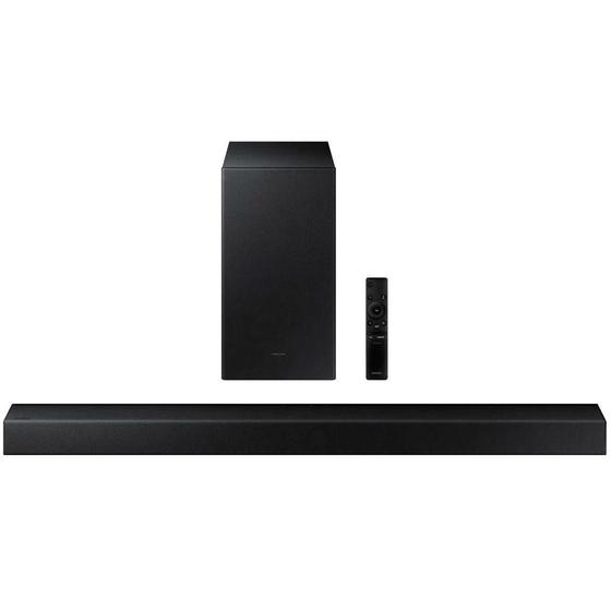 Imagem de Soundbar Samsung, 2.1 Canais, 300W RMS, Bluetooth, Subwoofer Sem Fio, Preto - HW-A455