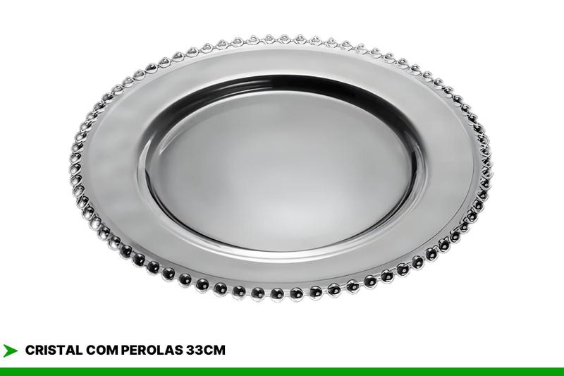 Imagem de Sousplat Aço Inox Rosa Gold Perolado Redondo 30cm Jogo Americano