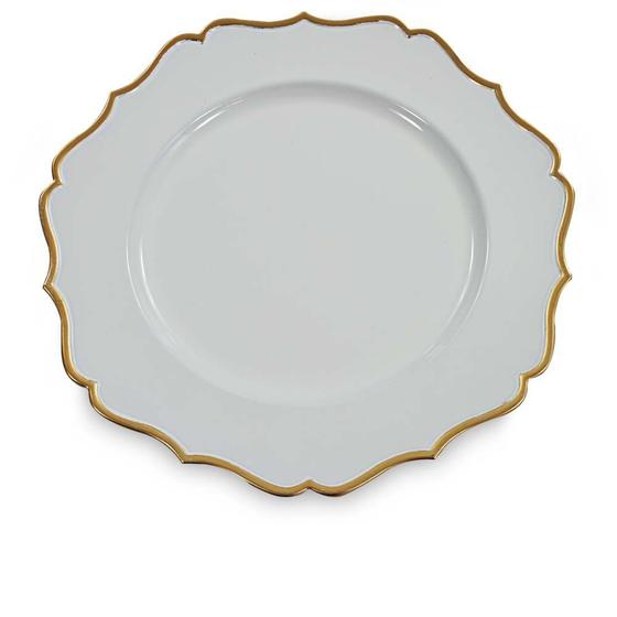 Sousplat Avulso Redondo 33cm SP2207 Classic Borda Ouro - Rafimex