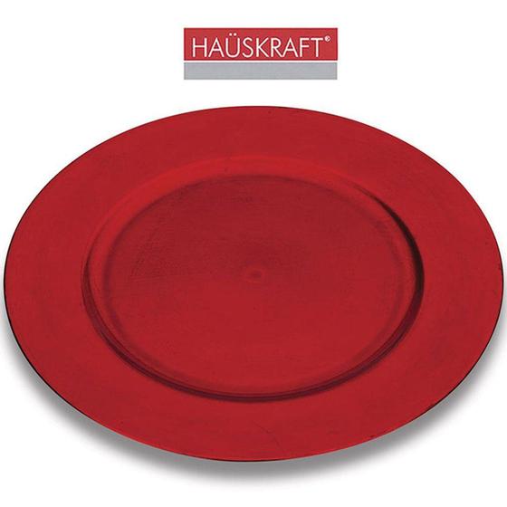 Imagem de Sousplat de plastico redondo liso metallic red vermelho hauskraft 33cm de ø - Western
