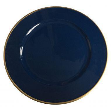 Imagem de Sousplat de resina c/ borda ouro - azul marinho