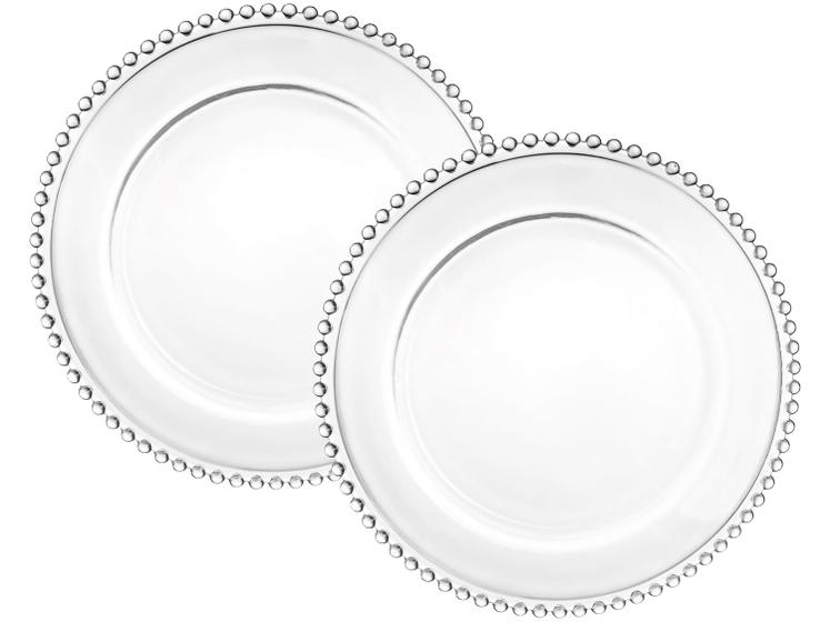 Sousplat de Vidro Transparente 32cm Haus Concept Pavillion 2 Peças