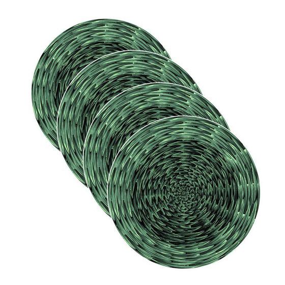 Imagem de Sousplat estampa Cestaria Verde impressa tecido Microfibra