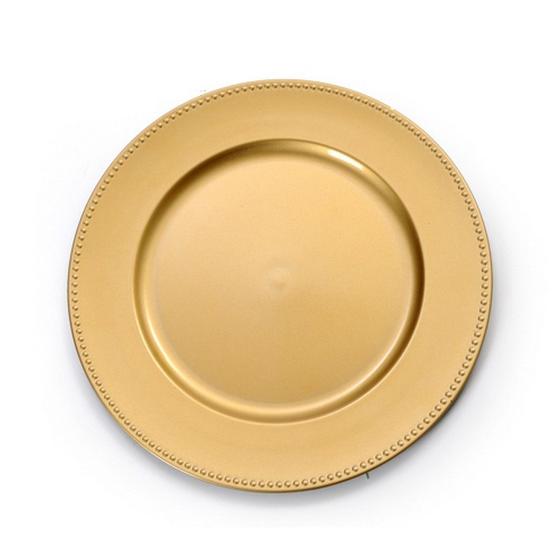 Imagem de Sousplat Mesa De  Liso Borda Bola 33Cm Dourado