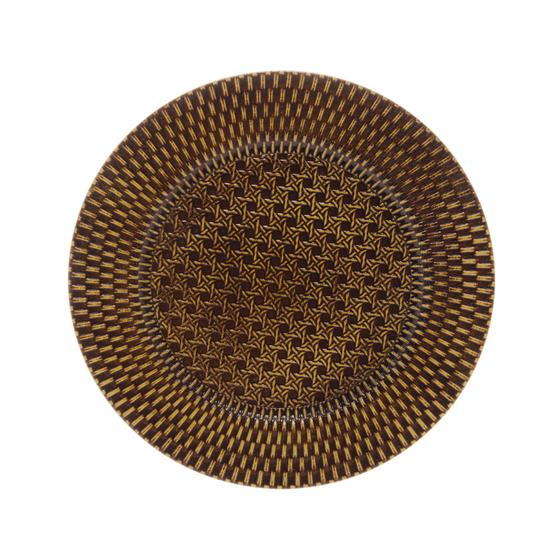 Imagem de Sousplat Plástico PP Textura Rattan Castanho 33cm