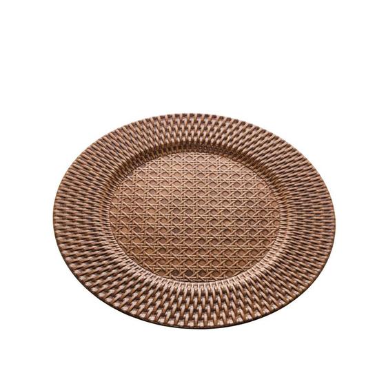 Imagem de Sousplat Pp Textura Rattan Marrom 33Cm