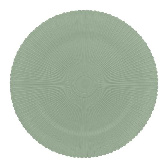 Imagem de Sousplat Redondo Plástico Onix Verde 33cm Base de Prato Lyor