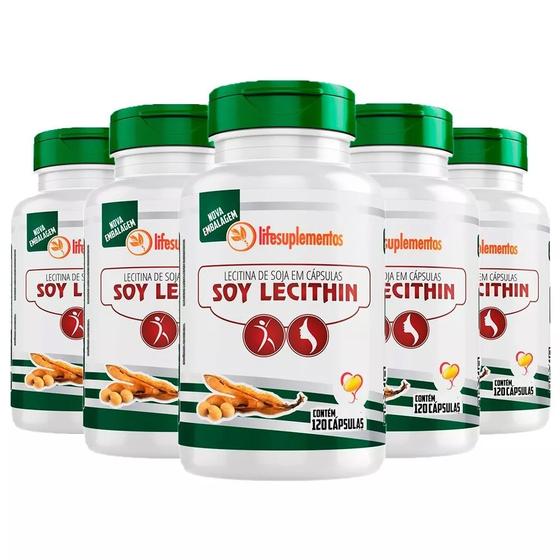 Soy Lecithin Lecitina de Soja 5x 120 Cápsulas Melcoprol Lecitina