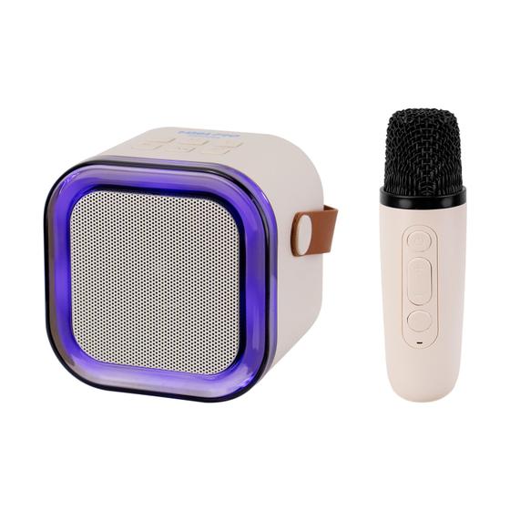 Imagem de Speaker Midi Pro MDP-005 - USB/Aux/SD - Bluetooth - 5W - com 2X Microfones - Beige