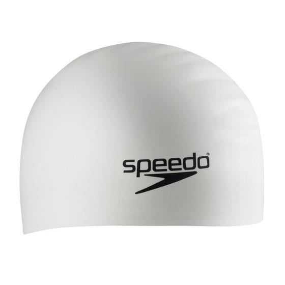 Imagem de Speedo Touca de Natação Unissex Adulto Silicone Cabelo Longo Branco, Tamanho Único