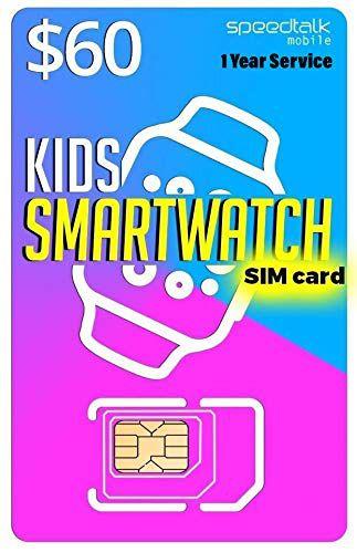 Imagem de SpeedTalk Mobile Cartão SIM para Smartwatch Infantil - 4G LTE GSM Wearables - 12 Meses de Serviço
