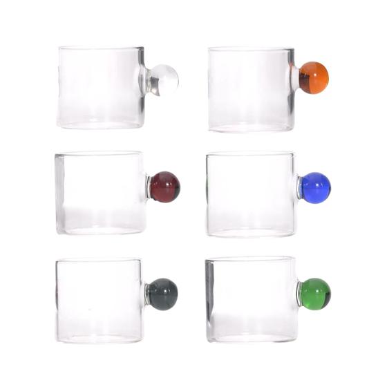 Imagem de Sphere Rainbow - Conjunto com 6 Xícaras de Vidro Borosilicato 90ml