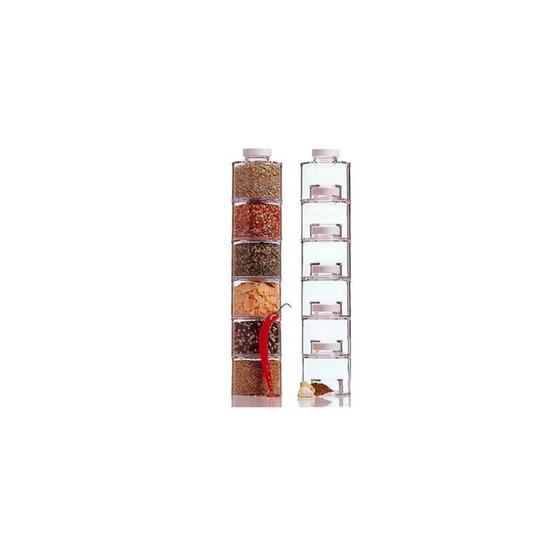 Imagem de Spice Rack Tower Modular com 6 potes de condimentos de cozinha