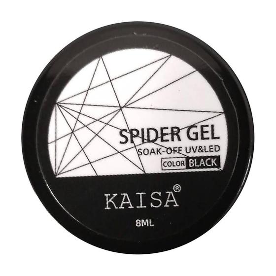 Imagem de Spider gel kaisa 8ml preto decoração das unhas art nail