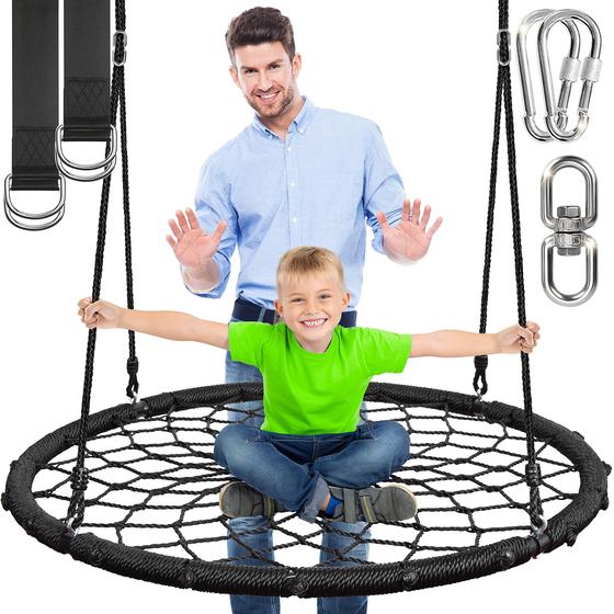 Imagem de Spider Web Tree Saucer Swing SereneLife com capacidade de 600 libras